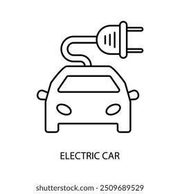 Elektroauto Konzept Linie Symbol. Einfache Elementgrafik. Elektro-Fahrrad Konzept Skizze Symbol Design.