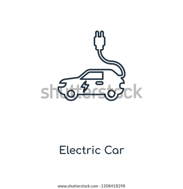 Electric Car concept line icon. Linear\
Electric Car concept outline symbol design. This simple element\
illustration can be used for web and mobile\
UI/UX.