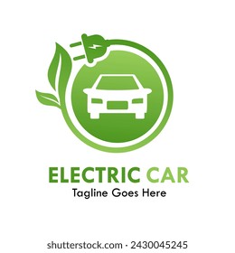 Electric car design logo template illustration