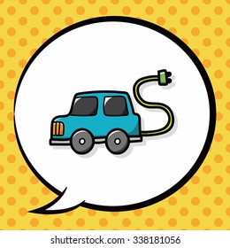 Electric Car doodle, speech bubble