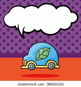 Electric Car doodle, speech bubble