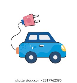 Esbozo vectorial de doodle eléctrico para coches. archivo EPS 10