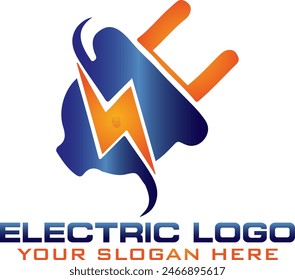 Coche eléctrico con el símbolo verde del icono del enchufe E, diseño del logotipo del Vector del punto de carga de los vehículos híbridos para la Descarga de su negocio