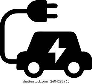 Electric car editable outline icon design.