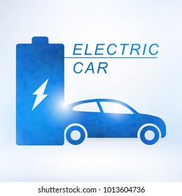 Electric car and Electrical charging station symbol icon, Vector illustration