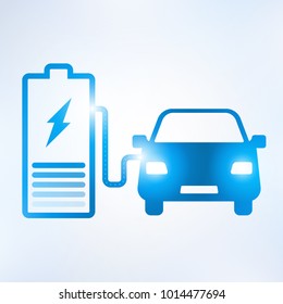 Electric car and Electrical charging station symbol icon, Vector illustration