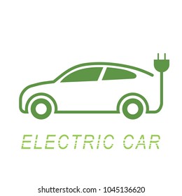 Electric car and Electrical charging station symbol icon, Vector illustration