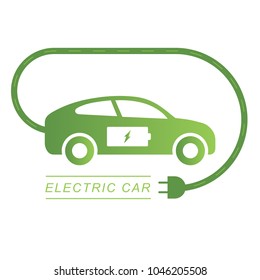 Electric car and Electrical charging station symbol icon, Vector illustration