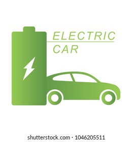Electric car and Electrical charging station symbol icon, Vector illustration