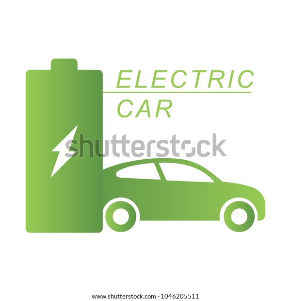 Electric car and Electrical charging station\
symbol icon, Vector\
illustration