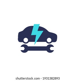 Electric Car, Ev Service Icon, Vector