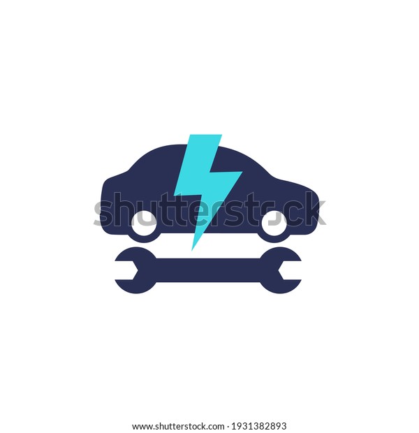 electric car, ev service\
icon, vector