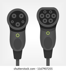 Electric car ev type 1 and type 2 charger connectors