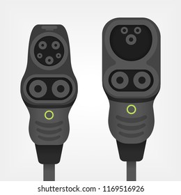 Electric car ev type 1 and type 2 Combo charger connectors