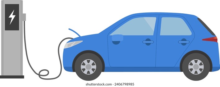 Electric car EV car vector illustration
