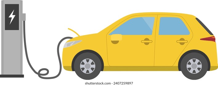 Electric car EV car vector illustration