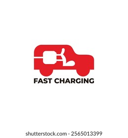 electric car fast charging electric plug symbol icon vector 