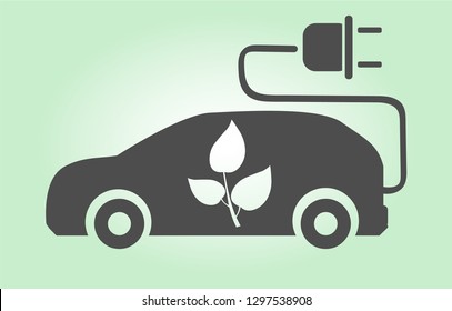 Electric car  flat color horizontal banner set isolated vector illustration 