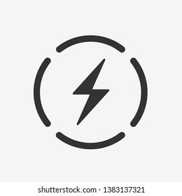 Electric Car flat icon. Electro power vehicle symbol or charging station, hybrid sign logo