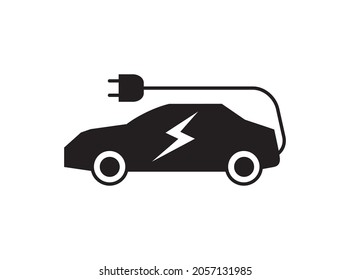 electric car flat icon vector, future innovation in automotive industry