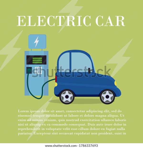 Electric Car Flat Infographic Concept Stock Stock Vector (Royalty Free ...