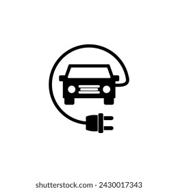Electric Car flat vector icon. Simple solid symbol isolated on white background