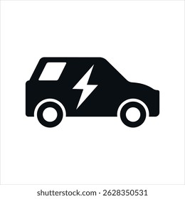 Electric car flat vector icon