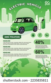 Electric Car for Friendly Polution illustration infographic 