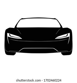 Electric Car Front View Vector Icon