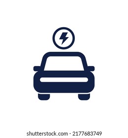 Electric Car Glyph Icon Design Vector Image