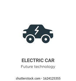 Electric car glyph icon vector on white background. Flat vector electric car icon symbol sign from modern future technology collection for mobile concept and web apps design.