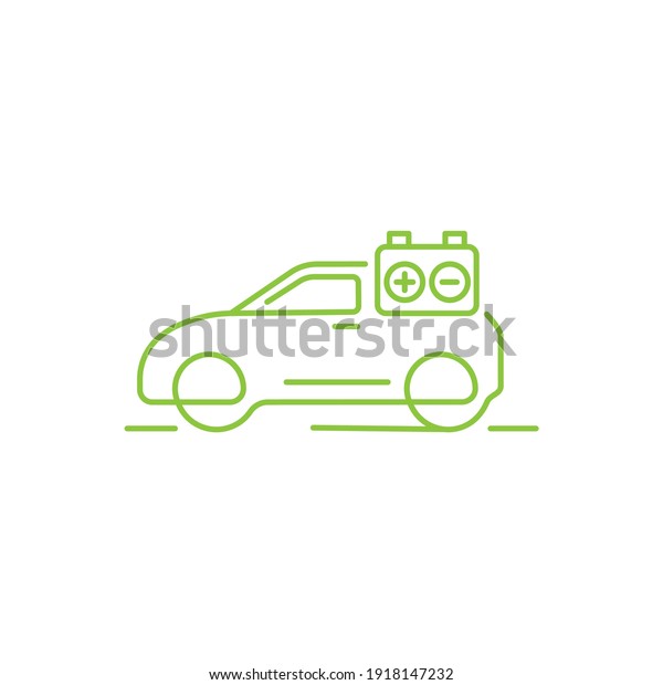 Electric\
car, green car icon logo design vector concept. Thin line\
electrical car icon isolated on white\
background