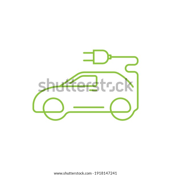 Electric
car, green car icon logo design vector concept. Thin line
electrical car icon isolated on white
background