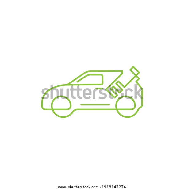 Electric
car, green car icon logo design vector concept. Thin line
electrical car icon isolated on white
background