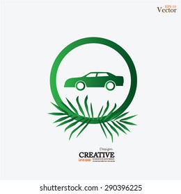 Electric car icon.eco car.vector illustration.
