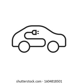 Electric Car icon - electric car charger vector 