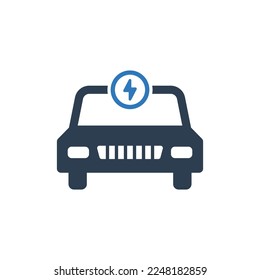 Icono del coche eléctrico - Icono de carga del coche