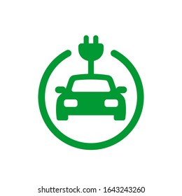 Electric car icon. Charging station concept. Vector illustration. Isolated pictogram on white background.