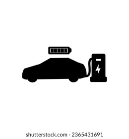 electric car icon charging until full