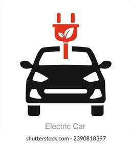 Electric Car and electric icon concept