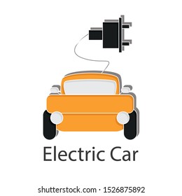 Electric car icon concept on white background. Creative idea design use for your project. Flat vector illustration for presentation or mobile app. 