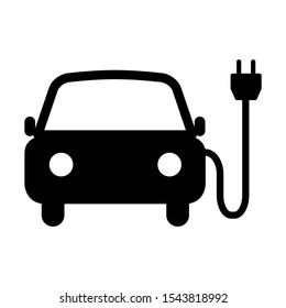 Electric car icon design. Electric car icon in trendy flat style design. Vector illustration.