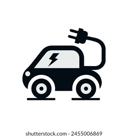 Electric car icon, Eco friendly electro auto vehicle concept