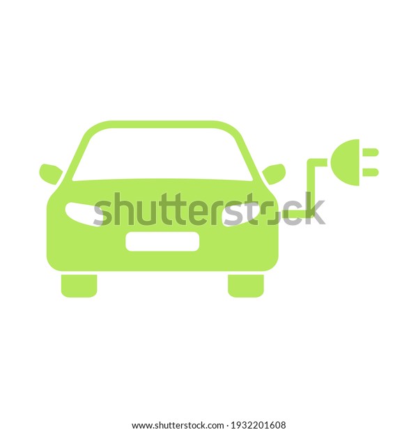 Electric Car Icon Eco Green Vehicle Stock Vector (Royalty Free ...