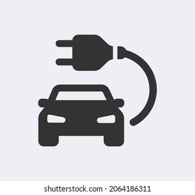 Electric Car Icon Electrical Automobile Cable Stock Vector (Royalty ...