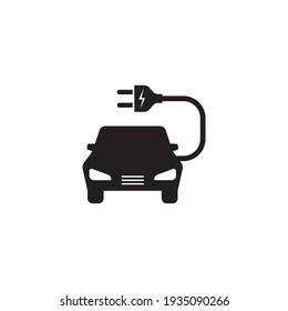 Electric car icon. Electrical cable plug charging symbol. Vector illustration.