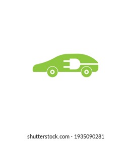 Icono de coche eléctrico. Símbolo de carga de enchufe de cable eléctrico. Ilustración vectorial.