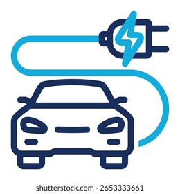 Electric Car Icon Element For Design