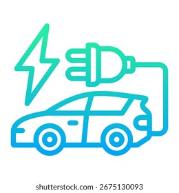 Electric Car Icon Element For Design