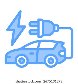 Electric Car Icon Element For Design
